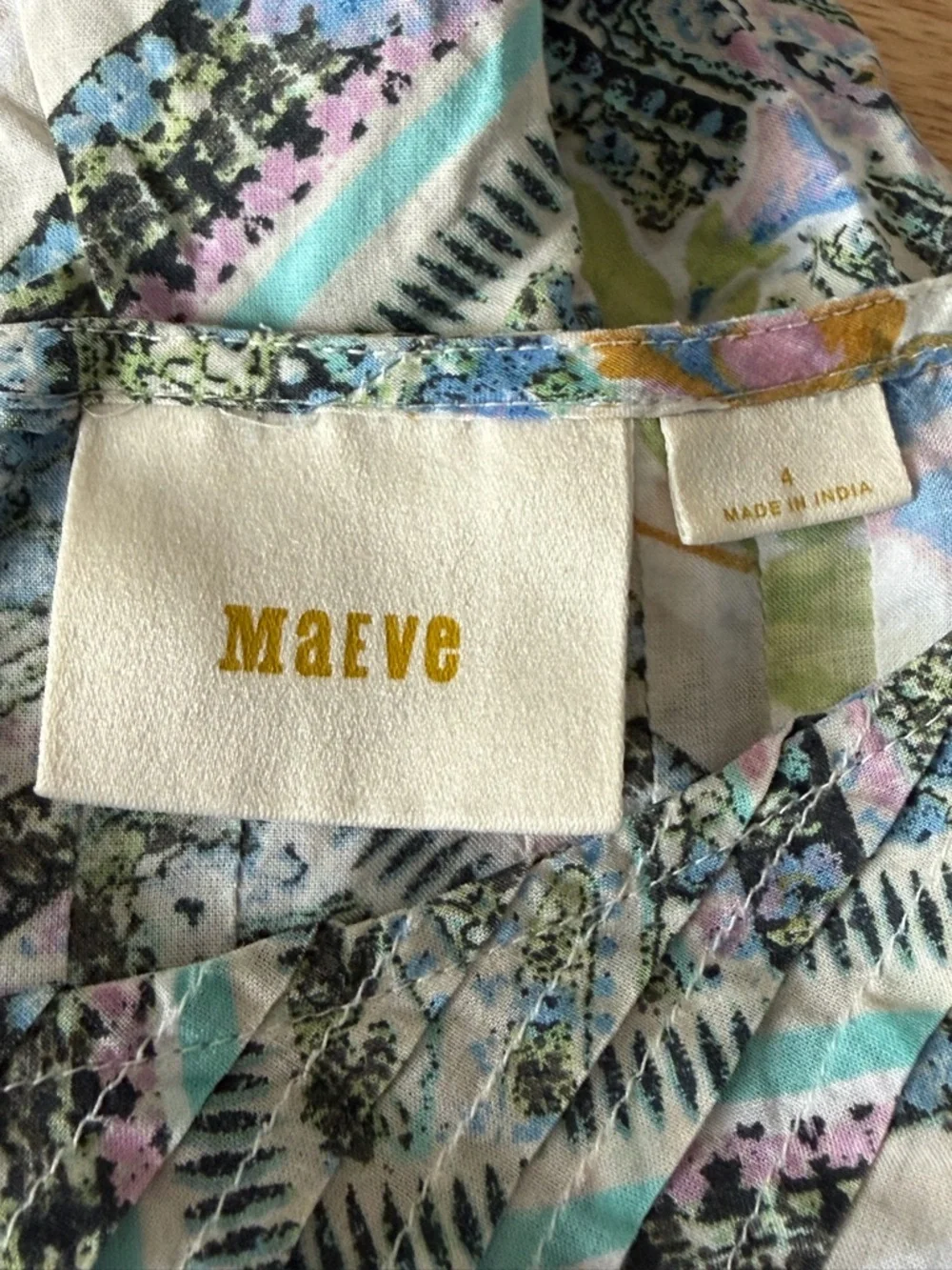 Anthropologie Maeve Multicolor Maya Flutter Sleeve Top Size 4 39694